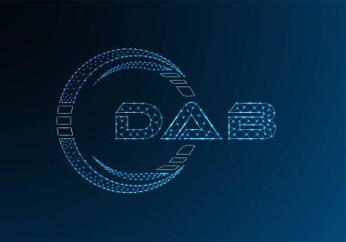 DAB düşük poli harfli logo vektör tasarımı. DAB düşük poli logo tasarımı. 