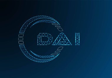 DAI düşük poli harfli logo vektör tasarımı. DAI düşük poli logo tasarımı. 