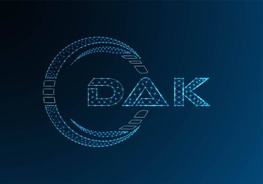 DAK düşük poli harfli logo vektör tasarımı. DAK düşük poli logo tasarımı. 