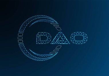 DAO düşük poli harfli logo vektör tasarımı. DAO düşük poli logo tasarımı. 