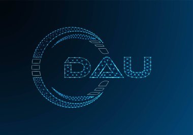 DAU düşük poli harfli logo vektör tasarımı. DAU düşük poli logo tasarımı. 