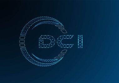 DCI düşük poli harfli logo vektör tasarımı. DCI düşük poli logo tasarımı. 