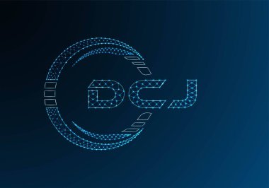 DCJ düşük poli harfli logo vektör tasarımı. DCJ düşük poli logo tasarımı. 