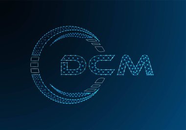 DCM düşük poli harfli logo vektör tasarımı. DCM düşük poli logo tasarımı. 