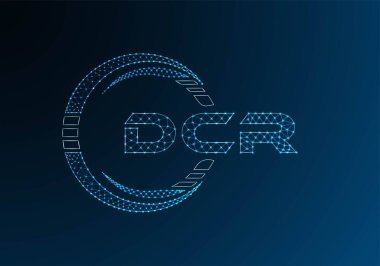 DCR düşük poli harfli logo vektör tasarımı. DCR düşük poli logo tasarımı. 