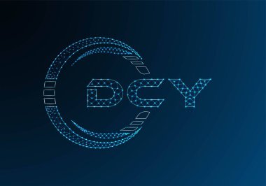 DCY düşük poli harfli logo vektör tasarımı. DCY düşük poli logo tasarımı. 