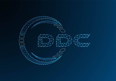 DDC düşük poli harfli logo vektör tasarımı. DDC düşük poli logo tasarımı. 