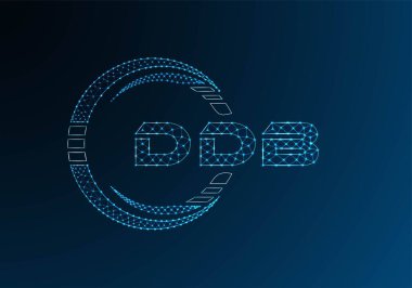 DDB düşük poli harfli logo vektör tasarımı. DDB düşük poli logo tasarımı. 