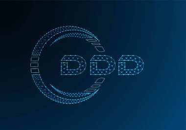DDD düşük poli harfli logo vektör tasarımı. DDD düşük poli logo tasarımı. 