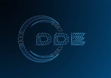 DDE düşük poli harfli logo vektör tasarımı. DDE düşük poli logo tasarımı. 