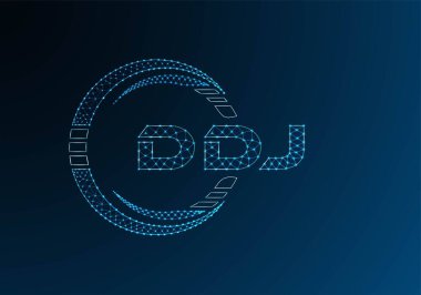 DDJ düşük poli harfli logo vektör tasarımı. DDJ düşük poli logo tasarımı. 