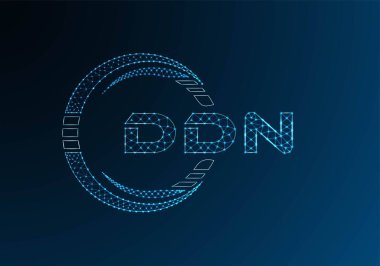 DDN düşük poli harfli logo vektör tasarımı. DDN düşük poli logo tasarımı. 