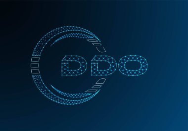 DDO düşük poli harfli logo vektör tasarımı. DDO düşük poli logo tasarımı. 