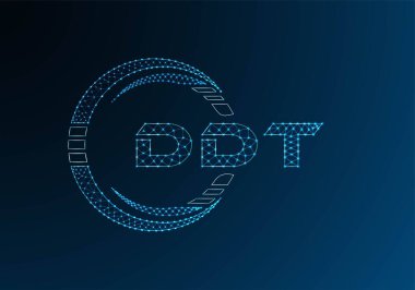 DDT düşük poli harfli logo vektör tasarımı. DDT düşük poli logo tasarımı. 