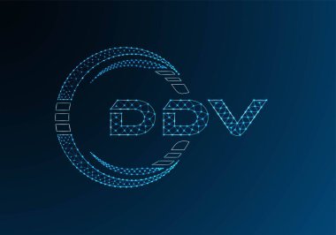 DDV düşük poli harfli logo vektör tasarımı. DDV düşük poli logo tasarımı. 