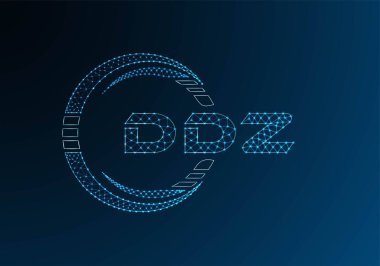 DDZ düşük poli harfli logo vektör tasarımı. DDZ düşük poli logo tasarımı. 