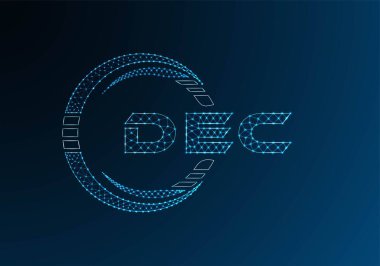 DEC düşük poli harfli logo vektör tasarımı. DEC düşük poli logo tasarımı. 