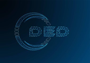 DED düşük poli harfli logo vektör tasarımı. DED düşük poli logo tasarımı. 