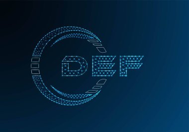 DEF düşük poli harfli logo vektör tasarımı. DEF düşük poli logo tasarımı. 