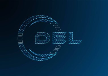 DEL düşük poli harfli logo vektör tasarımı. DEL düşük poli logo tasarımı. 