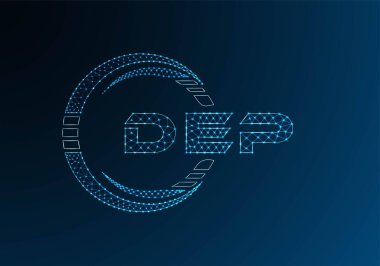 DEP düşük poli harfli logo vektör tasarımı. DEP düşük poli logo tasarımı. 