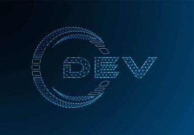 DEV düşük poli harfli logo vektör tasarımı. DEV düşük poli logo tasarımı. 