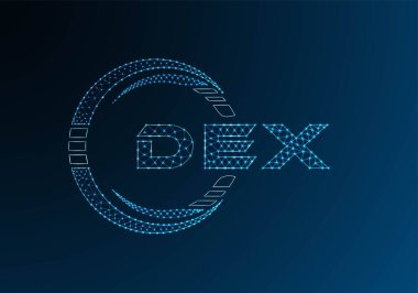 DEX düşük poli harfli logo vektör tasarımı. DEX düşük poli logo tasarımı. 