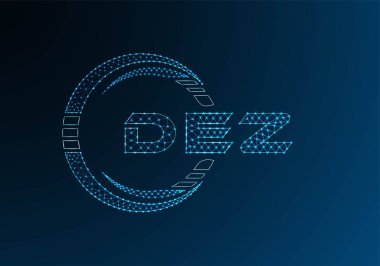 DEZ düşük poli harfli logo vektör tasarımı. DEZ düşük poli logo tasarımı. 