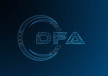 DFA düşük poli harfli logo vektör tasarımı. DFA düşük poli logo tasarımı. 