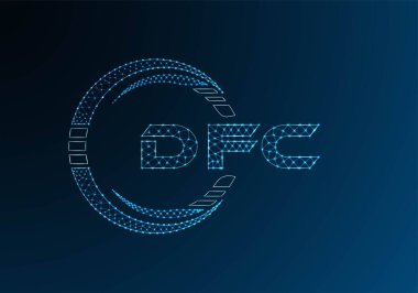 DFC düşük poli harfli logo vektör tasarımı. DFC düşük poli logo tasarımı. 