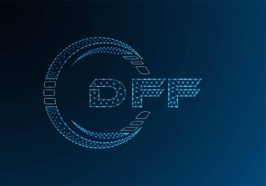 DFF düşük poli harfli logo vektör tasarımı. DFF düşük poli logo tasarımı. 