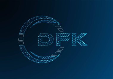 DFK düşük poli harfli logo vektör tasarımı. DFK düşük poli logo tasarımı. 