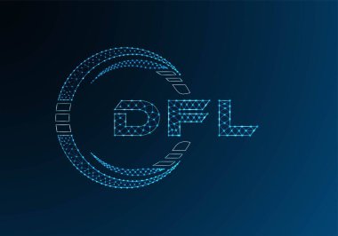 DFL düşük poli harfli logo vektör tasarımı. DFL düşük poli logo tasarımı. 