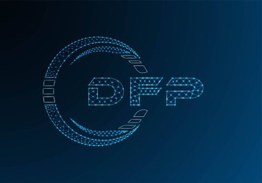DFP düşük poli harfli logo vektör tasarımı. DFP düşük poli logo tasarımı. 
