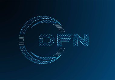 DFN düşük poli harfli logo vektör tasarımı. DFN düşük poli logo tasarımı. 