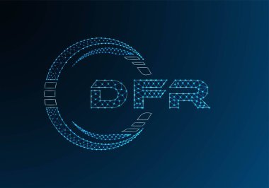 DFR düşük poli harfli logo vektör tasarımı. DFR düşük poli logo tasarımı. 