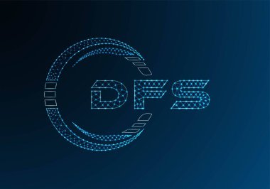 DFS düşük poli harfli logo vektör tasarımı. DFS düşük poli logo tasarımı. 