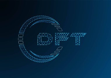 DFT düşük poli harfli logo vektör tasarımı. DFT düşük poli logo tasarımı. 
