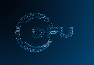 DFU düşük poli harfli logo vektör tasarımı. DFU düşük poli logo tasarımı. 