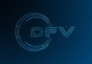 DFV düşük poli harfli logo vektör tasarımı. DFV düşük poli logo tasarımı. 