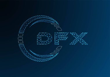 DFX düşük poli harfli logo vektör tasarımı. DFX düşük poli logo tasarımı. 