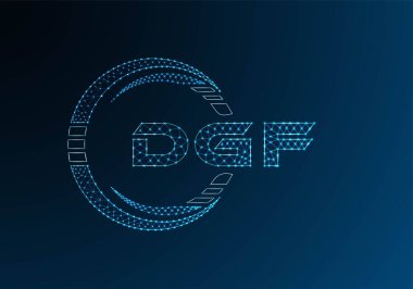 DGF düşük poli harfli logo vektör tasarımı. DGF düşük poli logo tasarımı. 