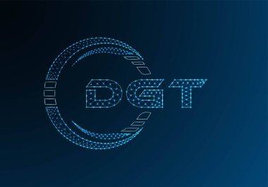 DGT düşük poli harfli logo vektör tasarımı. DGT düşük poli logo tasarımı. 