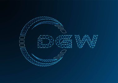 DGW düşük poli harfli logo vektör tasarımı. DGW düşük poli logo tasarımı. 