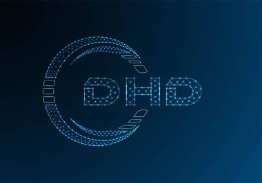 DHD düşük poli harfli logo vektör tasarımı. DHD düşük poli logo tasarımı. 