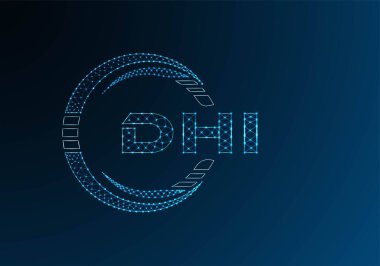 DHI düşük poli harfli logo vektör tasarımı. DHI düşük poli logo tasarımı. 