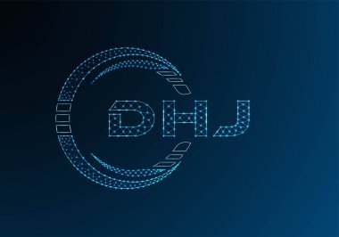 DHJ düşük poli harfli logo vektör tasarımı. DHJ düşük poli logo tasarımı. 