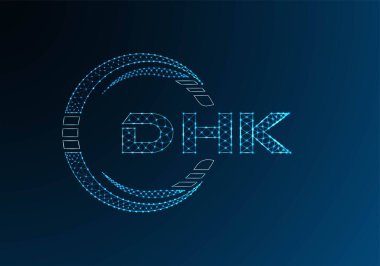 DHK düşük poli harfli logo vektör tasarımı. DHK düşük poli logo tasarımı. 