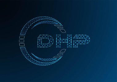 DHP düşük poli harfli logo vektör tasarımı. DHP düşük poli logo tasarımı. 
