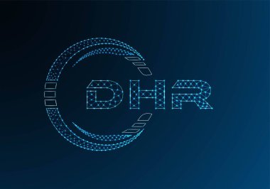 DHR düşük poli harfli logo vektör tasarımı. DHR düşük poli logo tasarımı. 